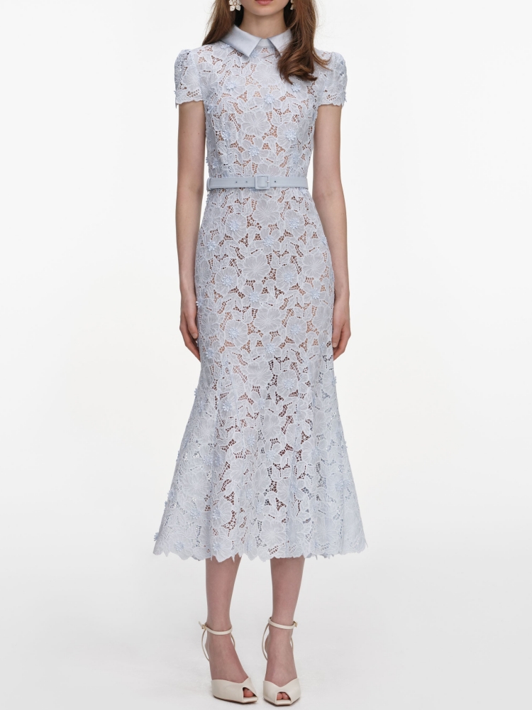 Sexy Lapel Neck Hollow Out Flo - Midi Skirt Floral review and price