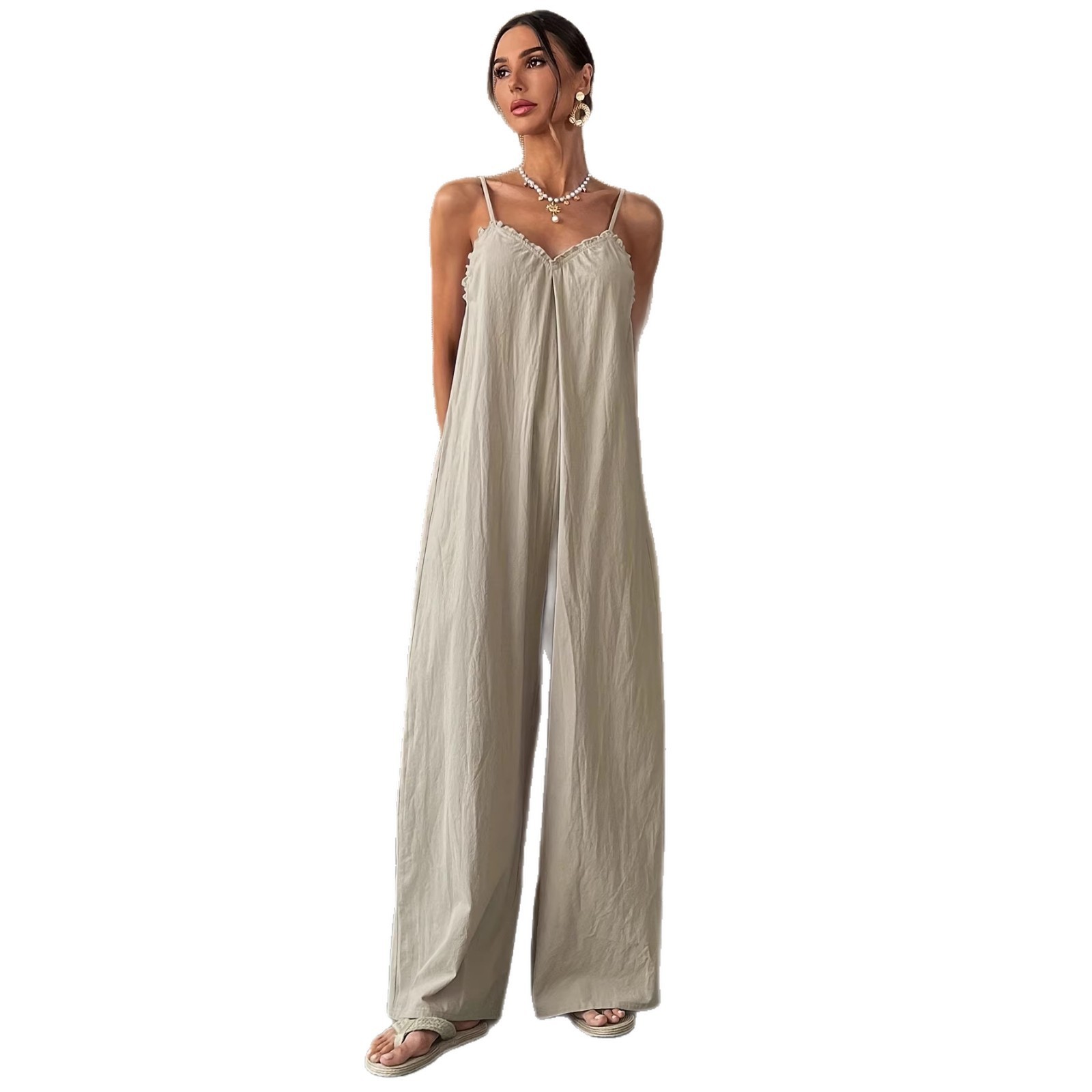 Summer Woman Jumpsuit Sleevele - Jumpsuit Linen Relaxed review and price