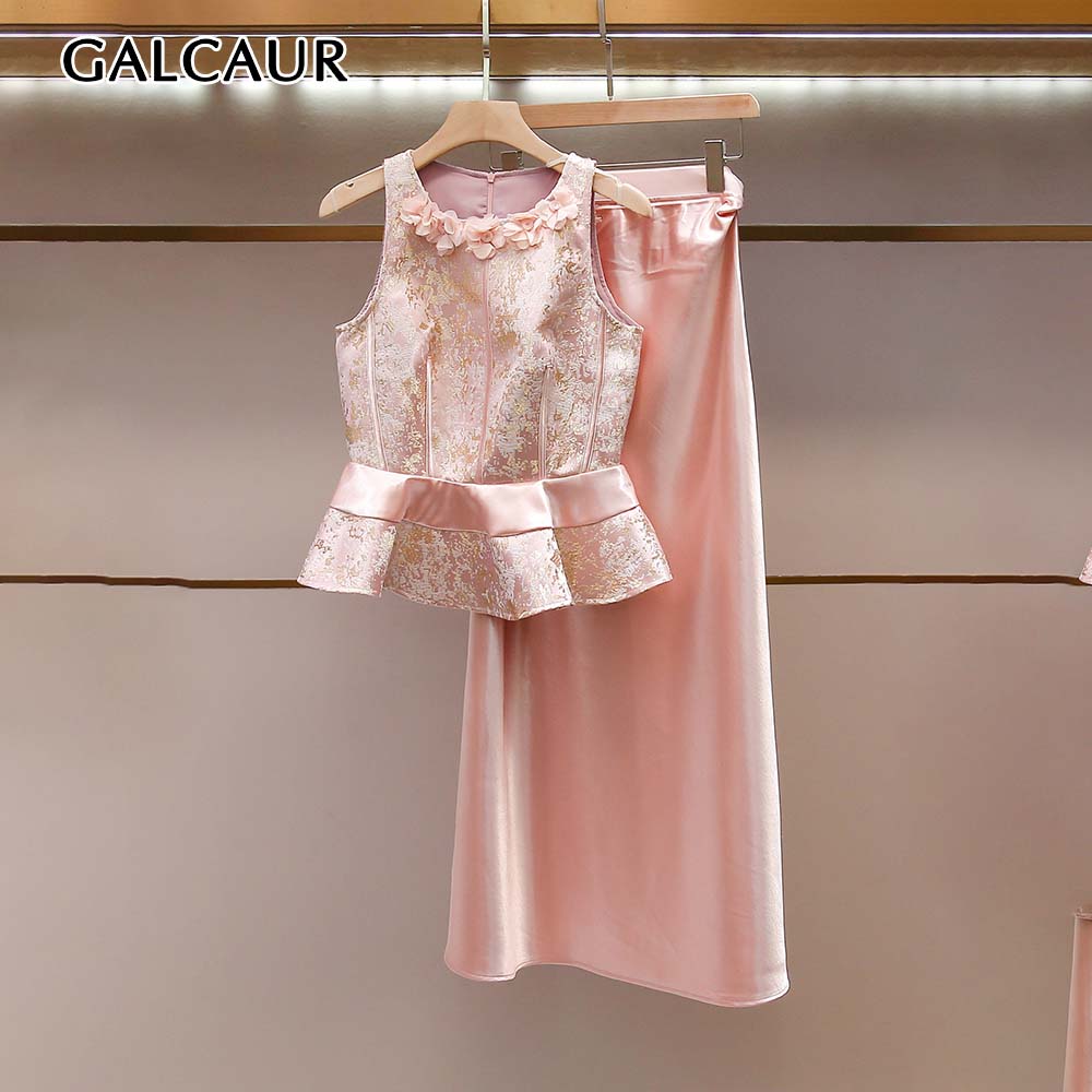 GALCAUR Solid Spliced Floral S - Midi Skirt Floral review and price